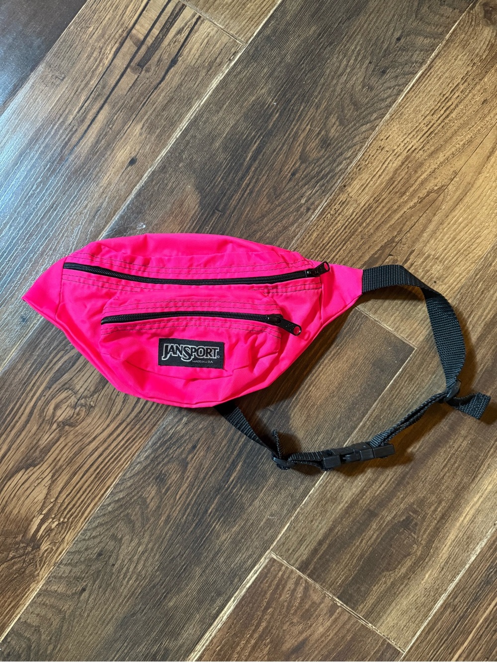 Jansport Hot Pink Waist Pack with Black Strap